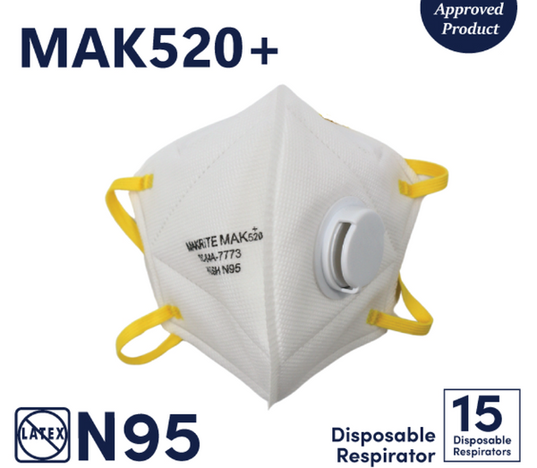 หน้ากากอนามัย Makrite รุ่น MAK520+ 1กล่อง(15ชิ้น)